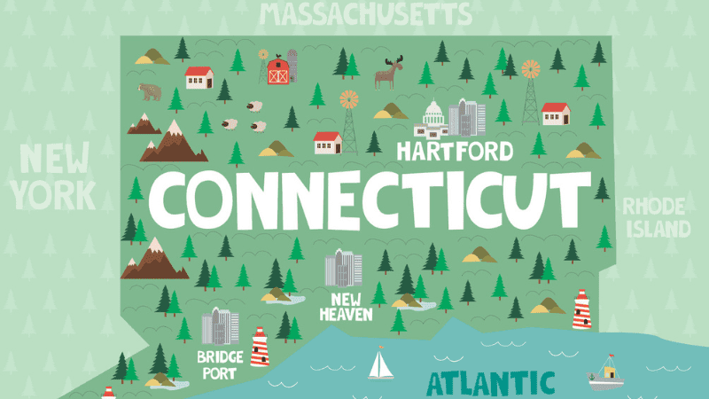 connecticut map drawing